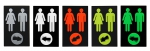 Toilettenschild, WC-Schild, Wegweiser "Frau und Mann mit Pfeil"